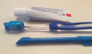 toothpaste and toothbrush