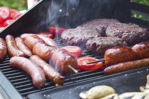 Food on outdoor grill