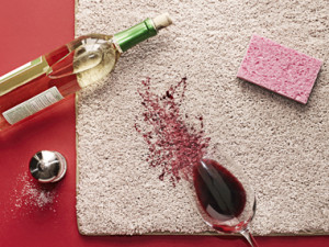 Clean party spills of red wine
