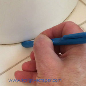 Scrigit cleaning toilet edge