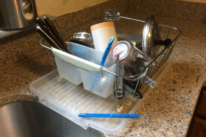 overlooked home cleaning tasks - dish rack