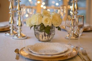 flowers on table setting
